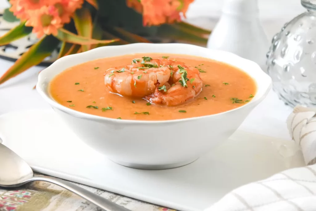Bisque de gambas e hinojo Estilo Frances