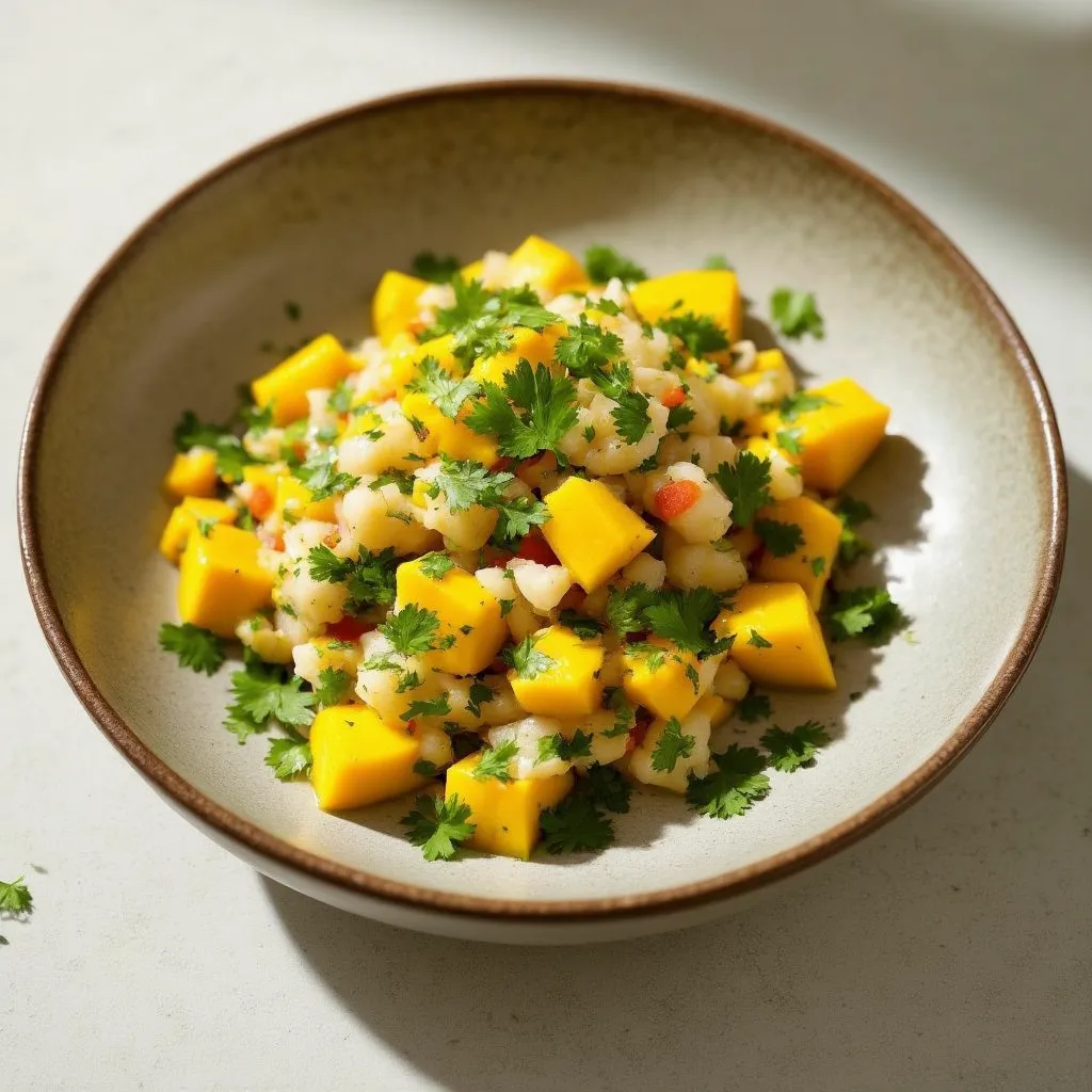Ceviche de Pescado con Mango y Cilantro