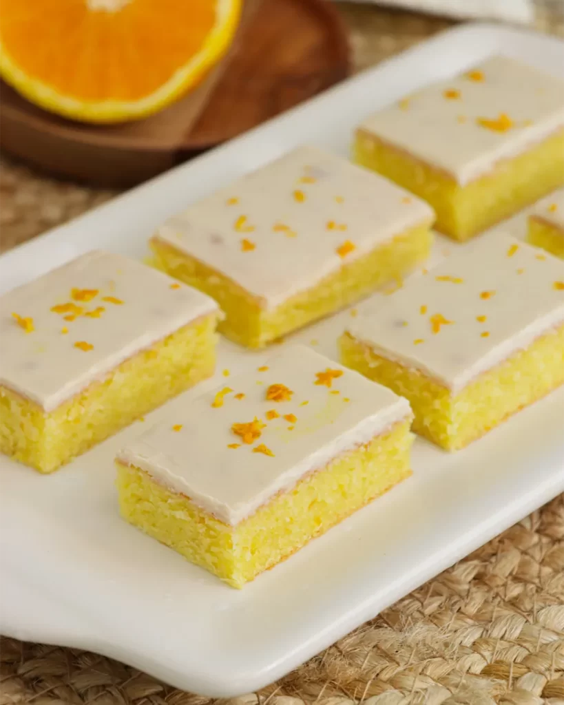 Cuadraditos de naranja y almendra