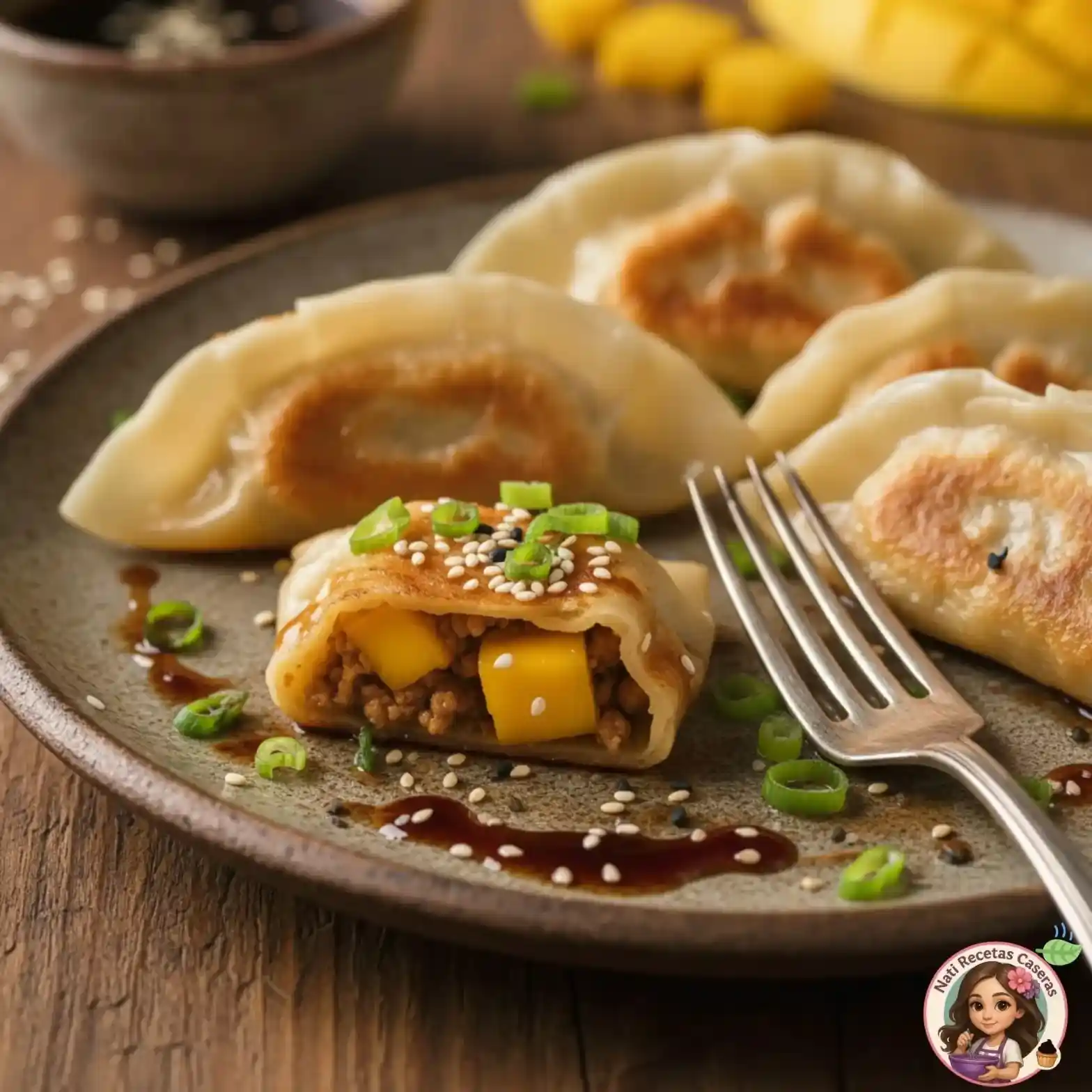 Dumplings rellenos de carne y verduras