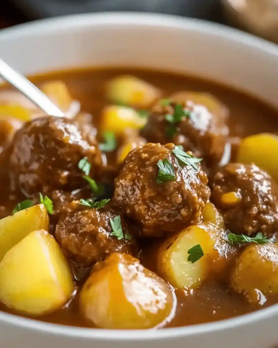 Estofado de carne con albóndigas caseras