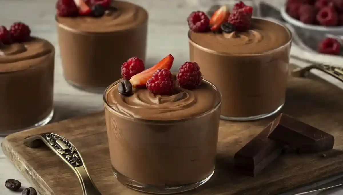Mousse de chocolate casera aireada y dulce
