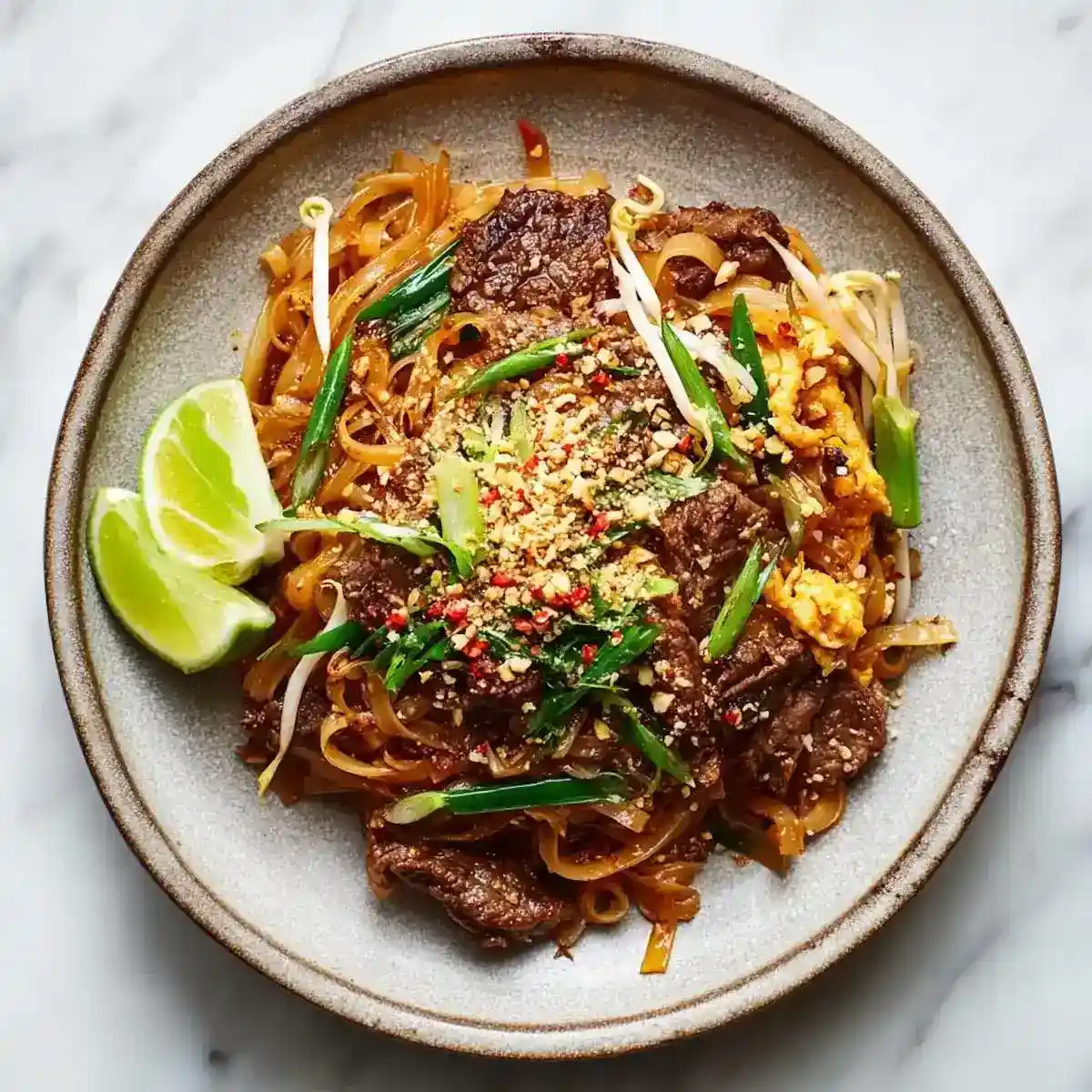 Pad Thai con fideos de arroz y salsa de maní