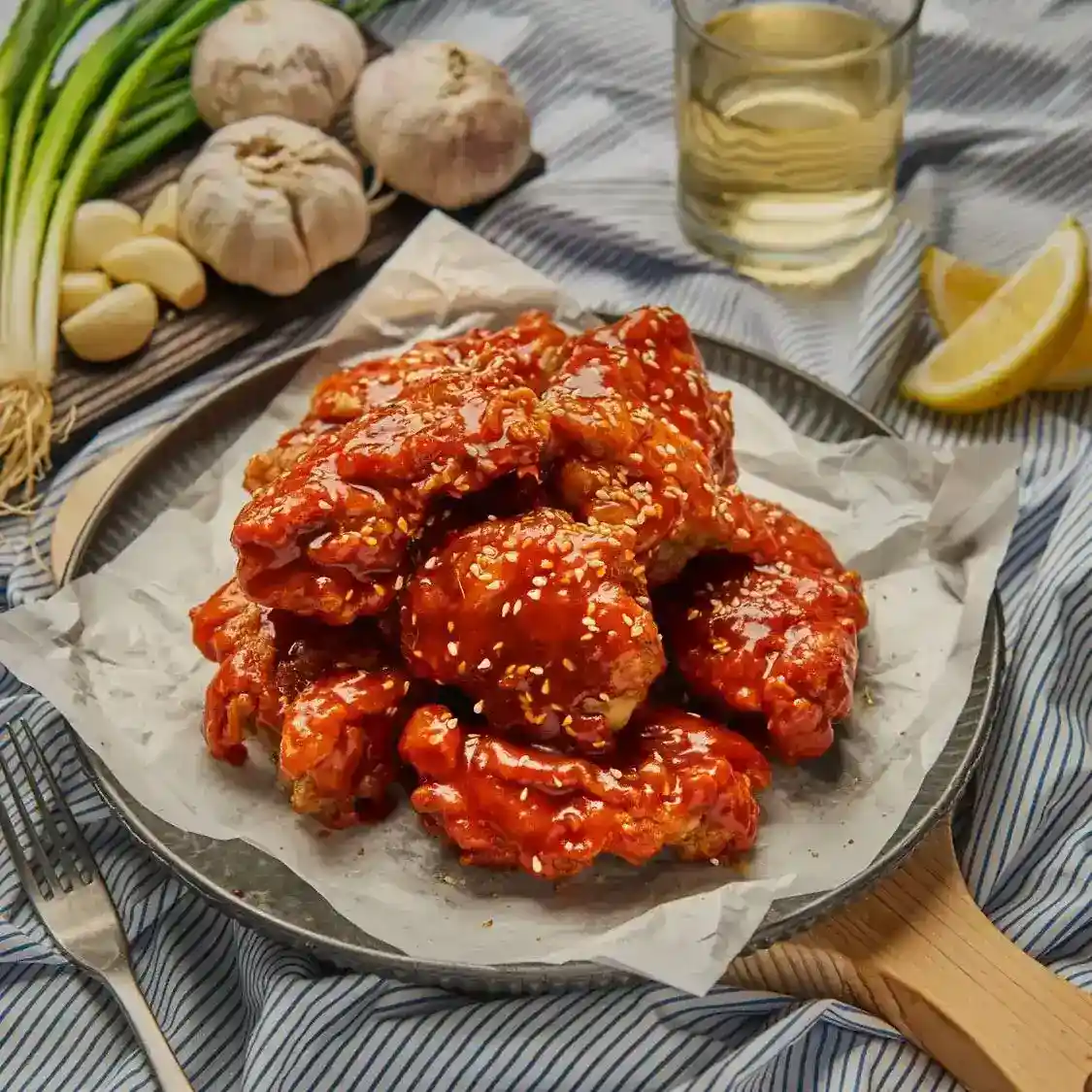 Pollo estilo coreano con salsa gochujang