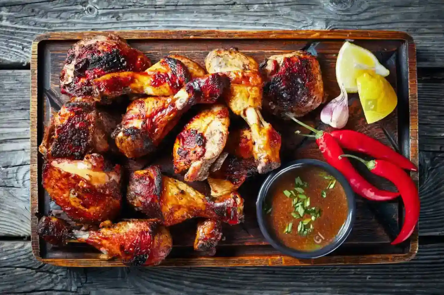 Pollo estilo jerk jamaicano con especias