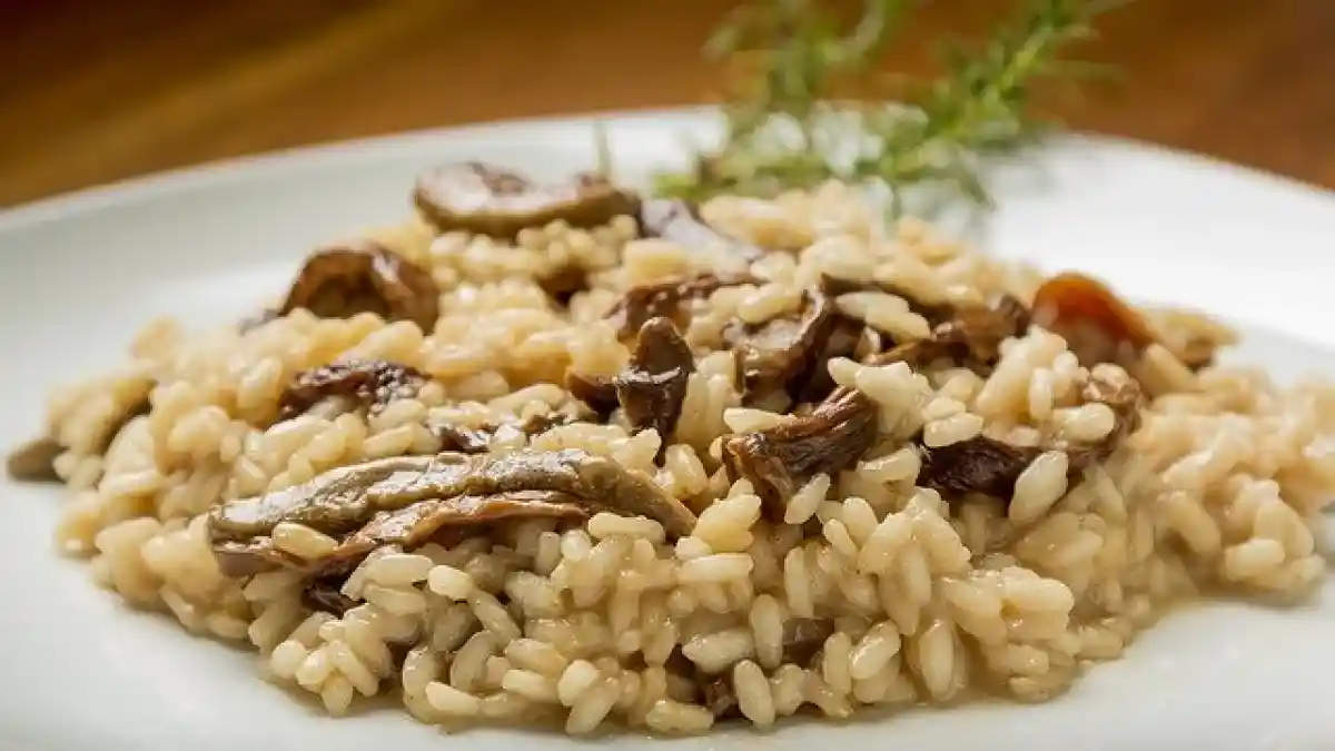 Risotto de setas cremoso con parmesano