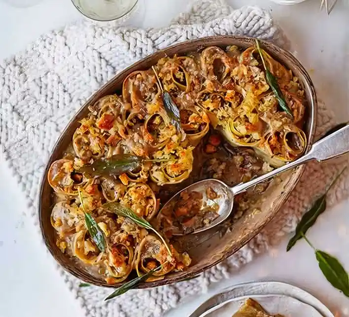 Rotolo de setas y castañas