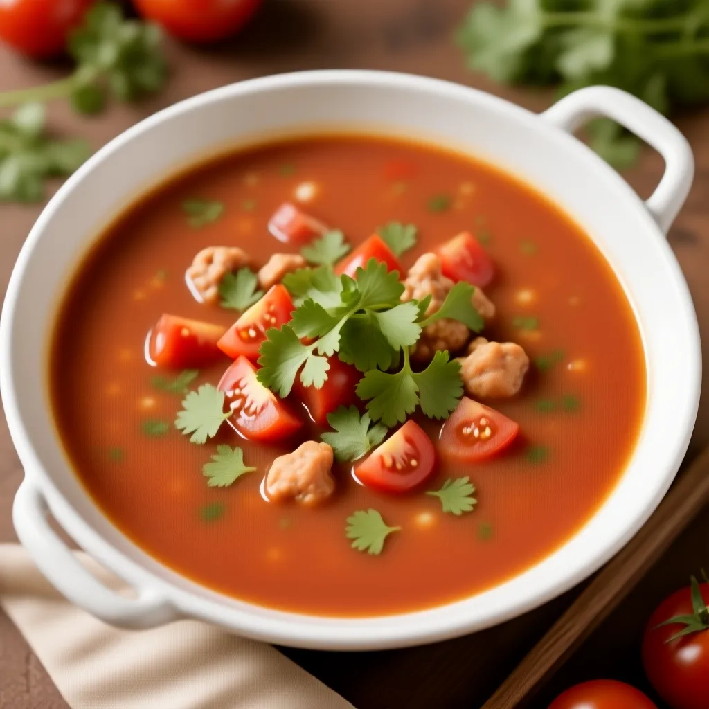 Sopa de Tomate y Cilantro Mexicana