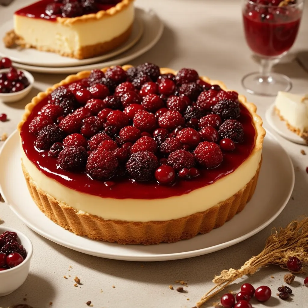 Tarta de Queso Esmaltada con Frutos Rojos
