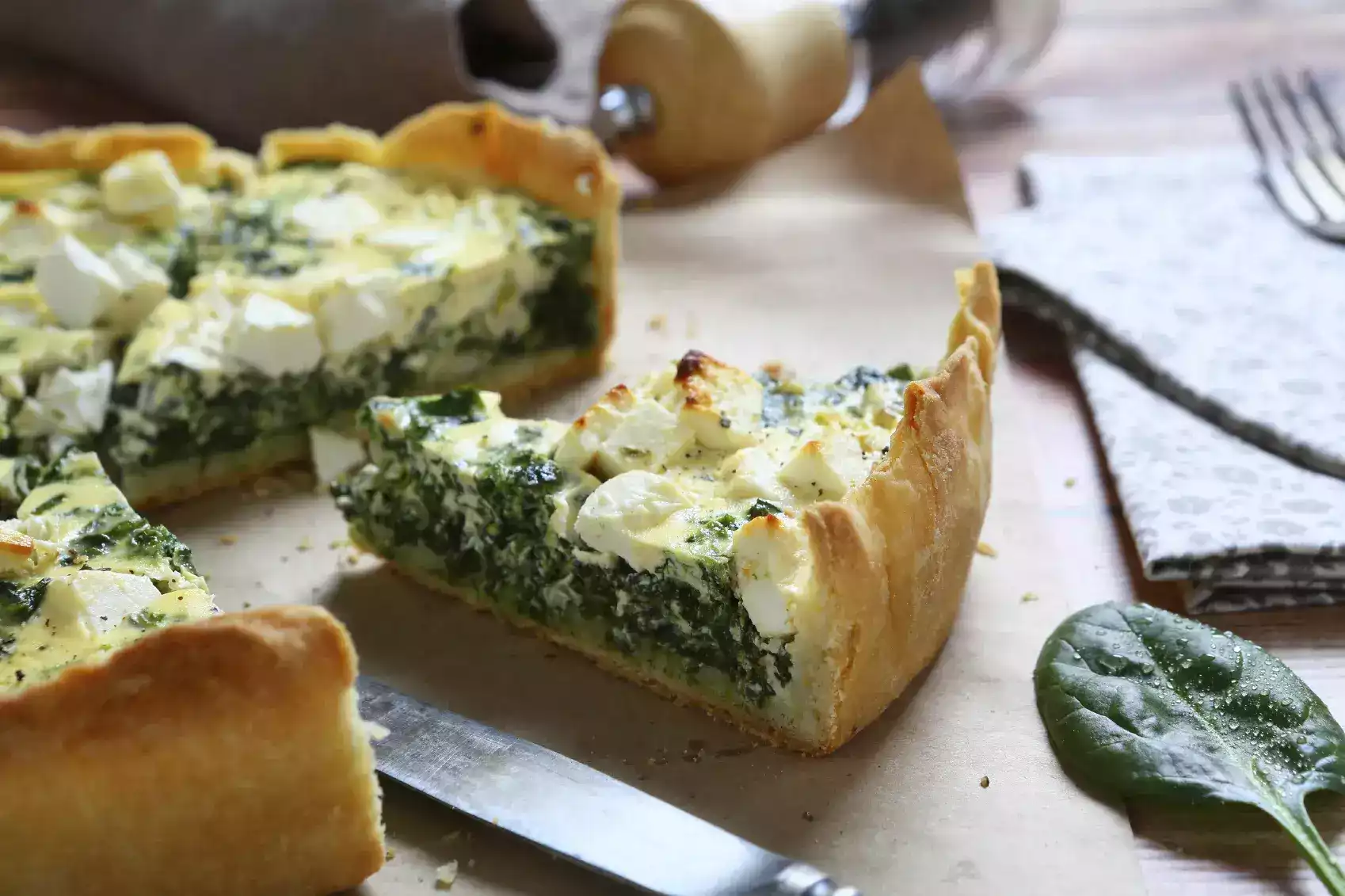 Tarta salada de espinacas con ricotta